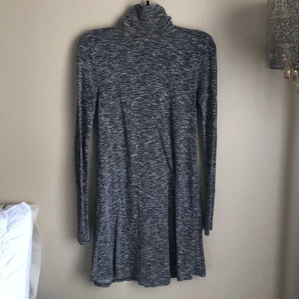 Grey Marled Mock Neck Dress